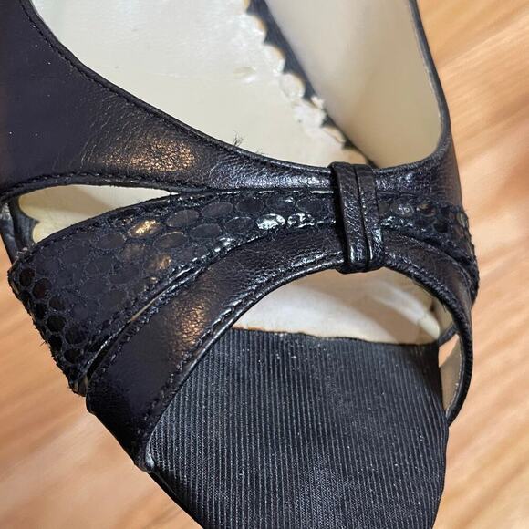 Jones New York Maxy2 open toe strappy heels black leather 6 - Picture 4 of 7